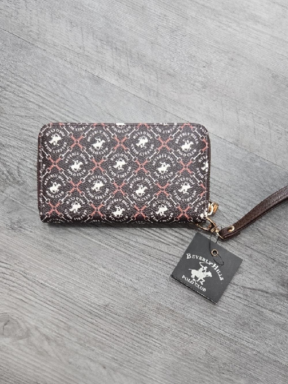 Beverly Hills Polo Club Brown Wallet with Cream and Pink Accents - Picture 2 of 6